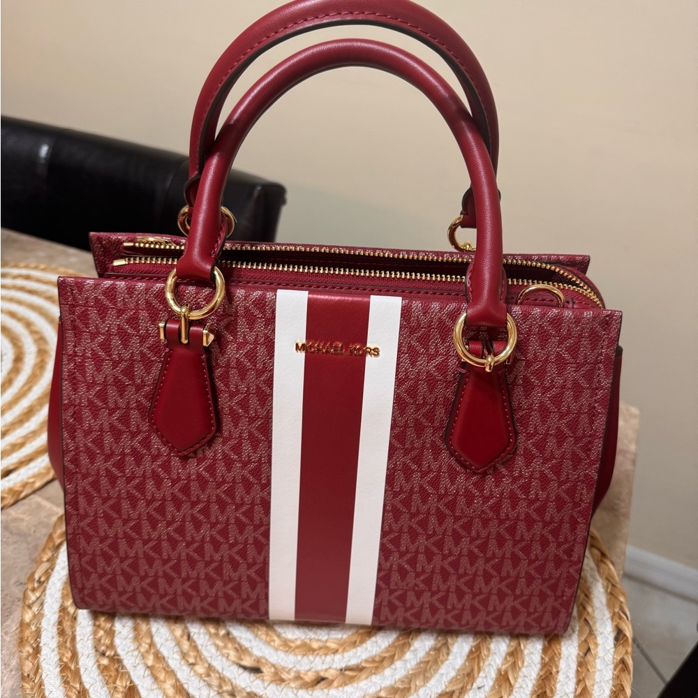 Michael Kors Medium Cherry and White Satchel